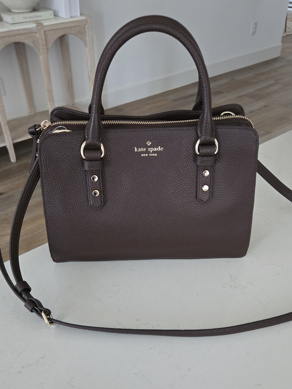 NWT Kate Spade Mulberry Street Lise pebbled leather satchel Gold hardware